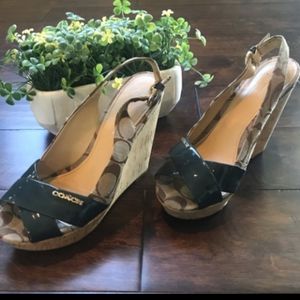 Beautiful cross front wedges by Coach
